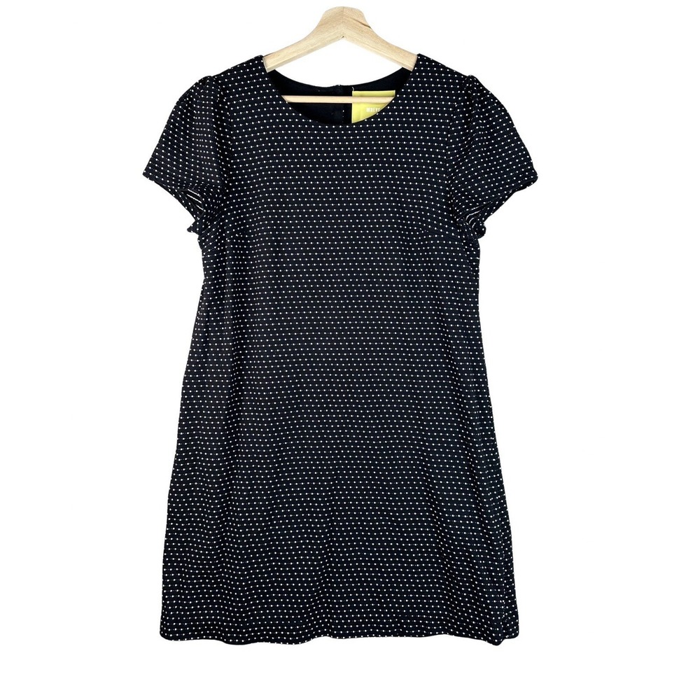 Anthropologie Maeve Women's Black/White Polka Dot Dress‎ Lined Medium